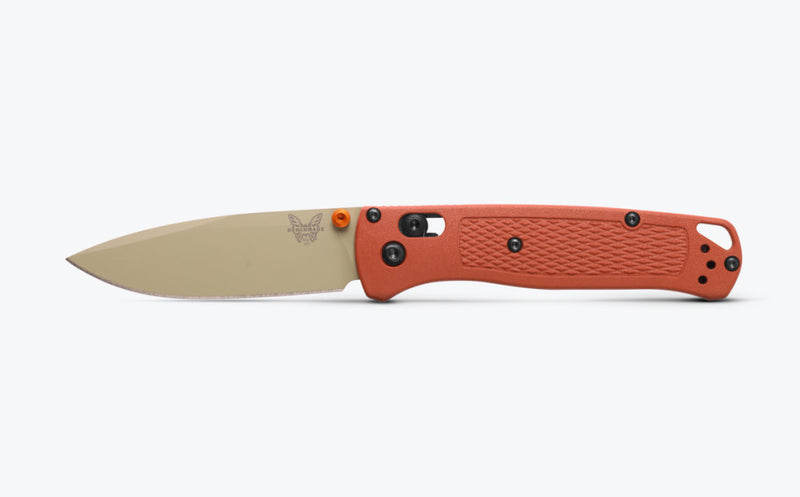 Benchmade Bugout Rust Orange Grivory 3.235" Plain Edge Folding Pocket Knife (535TN-10)