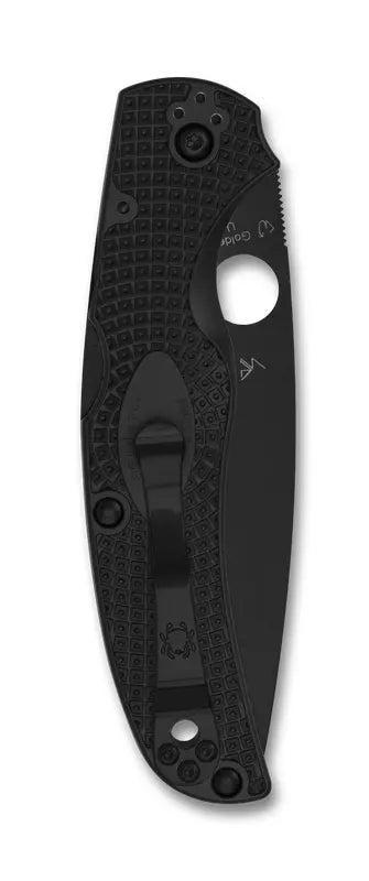 Spyderco Native Chief Black Blade Lightweight Serrated Edge Folding 4.02" Pocket Knife (C244SBBK)