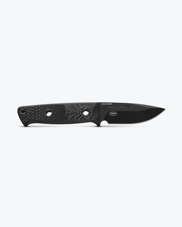 Benchmade 165BK Mini Bushcrafter Carbon Fiber Drop-point 3.38" Plain Fixed Blade Knife