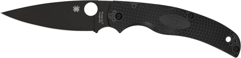 Spyderco Native Chief Black Blade Lightweight Plain Edge Folding 4.02" Pocket Knife (C244PBBK)