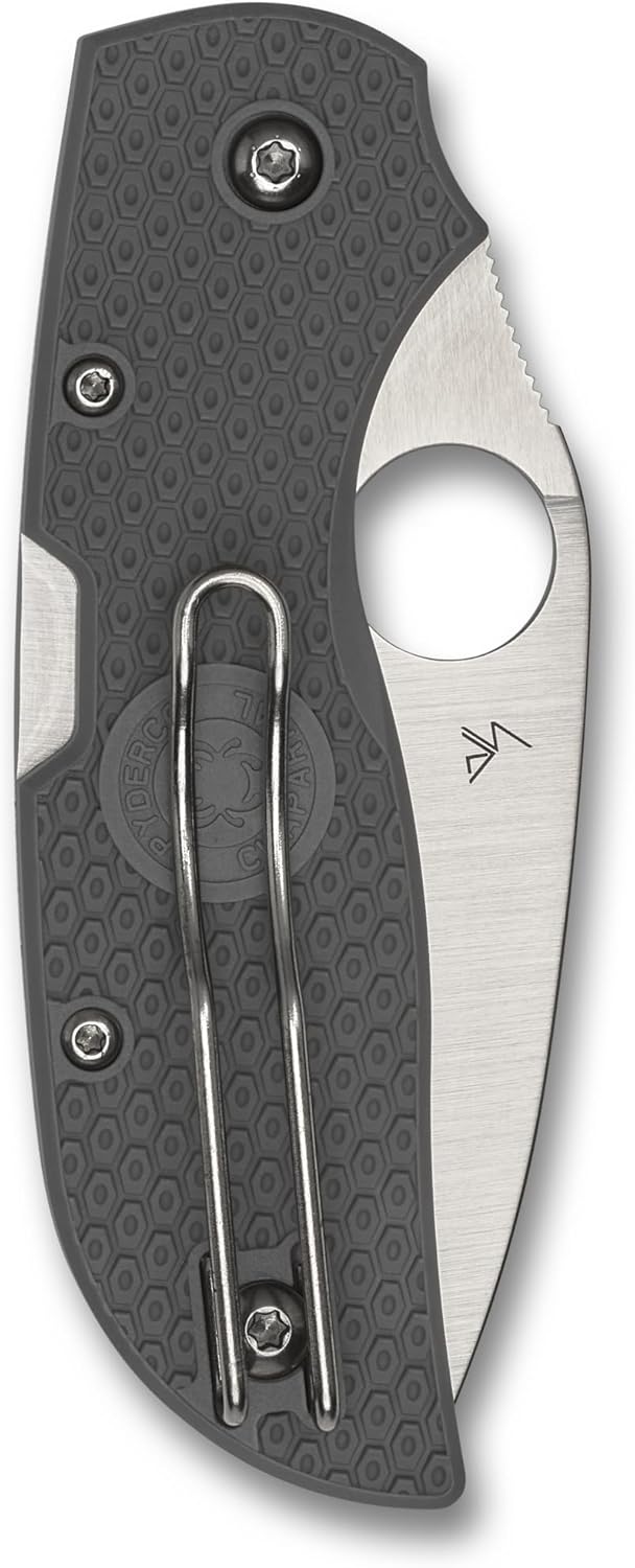 Spyderco Chaparral Lightweight FRN Gray 2.8" Serrated Edge Folding Pocket Knife (C152SGY)