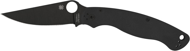 Spyderco Military2 Black G-10 4" Plain Edge Folding Pocket Knife (C36GPBK2)