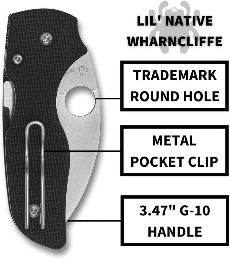 Spyderco Lil' Native G-10 Wharncliffe 2.47" Plain Edge Folding Pocket Knife (C230GPWC)