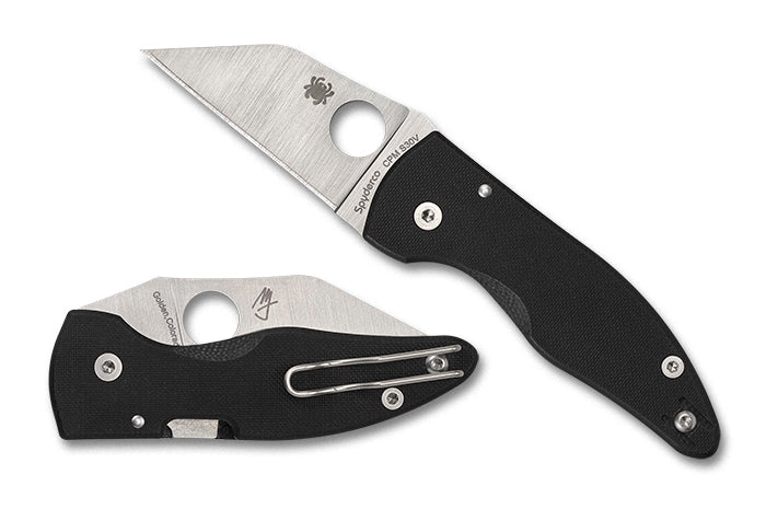 Spyderco Microjimbo Black G-10 2.45" Plain Edge Folding Pocket Knife (C264GP)