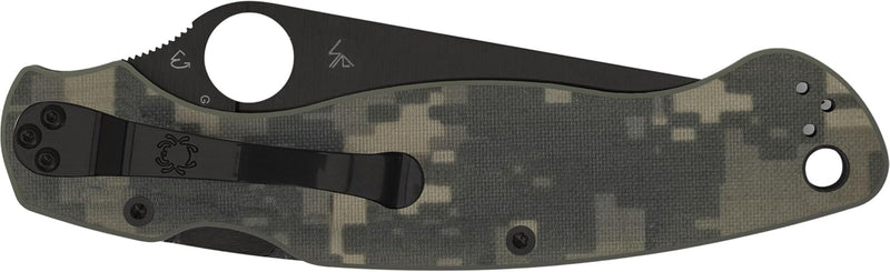 Spyderco Military2 Camo G-10 Black 4" Plain Edge Folding Pocket Knife (C36GPCMOBK2)