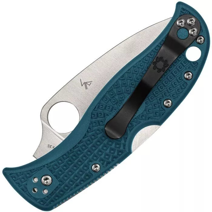 Spyderco LeafJumper Blue Lightweight 3.09" Plain Edge Folding Pocket Knife (C262PBLK390)