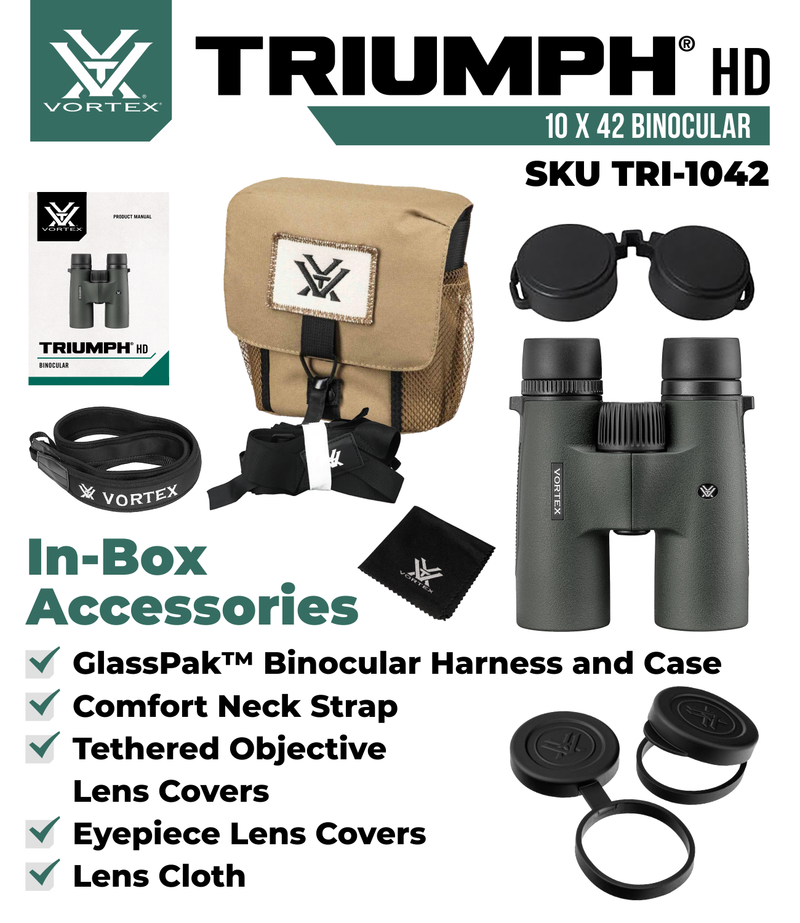 Vortex Optics Triumph HD 10x42 Fully multi-coated Waterproof Binocular (TRI-1042)