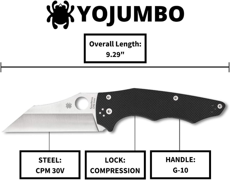 Spyderco Yojimbo Plain Edge 3.98" Folding Pocket Knife (C253GP)