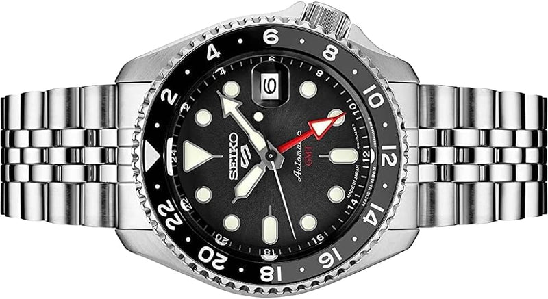 Seiko 5 Sports SKX Sports Style GMT Series Automatic 42.5 mm Black Dial Men's Watch (SSK001)