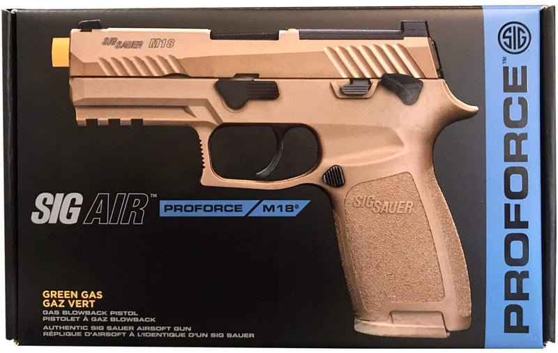 Sig Sauer ProForce M18 Green Gas 6mm Blowback Airsoft Pistol, Coyote Tan (AIR-PF-M18GG)