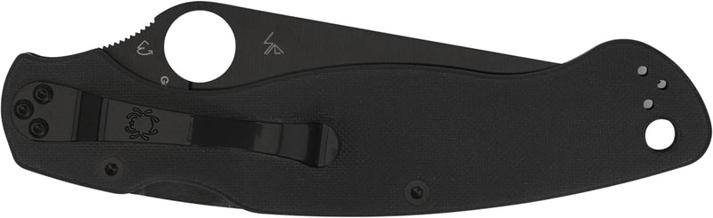 Spyderco Military2 Black G-10 4" Plain Edge Folding Pocket Knife (C36GPBK2)