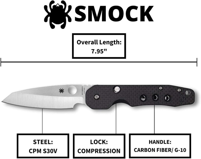 Spyderco Smock 3.39" Plain Edge Folding Pocket Knife (C240CFP)