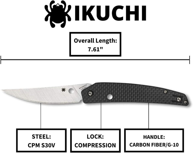 Spyderco Ikuchi 3.26" Plain Edge Folding Pocket Knife (C242CFP)