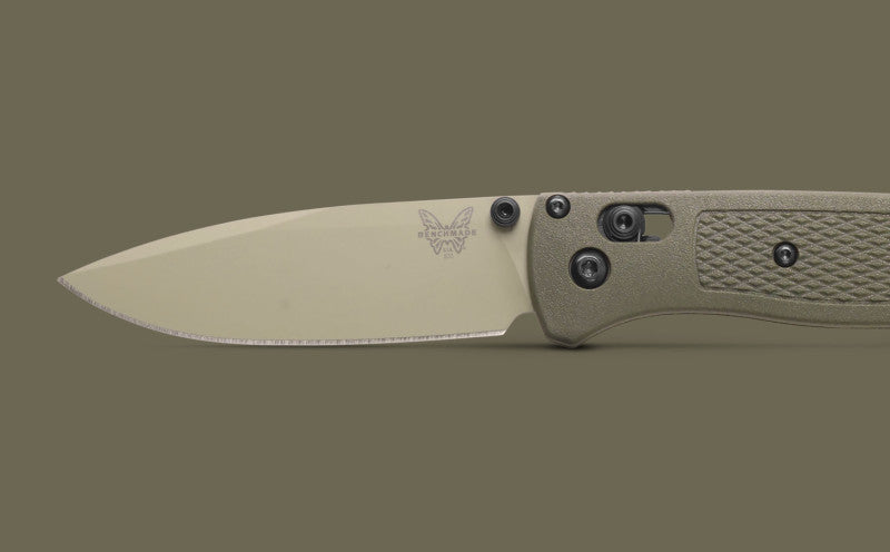 Benchmade Bugout Dark Olive Grivory 3.235" Plain Edge Folding Pocket Knife (535TN-11)