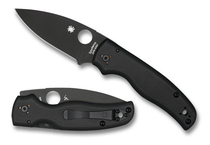 Spyderco Shaman G-10 Black 3.58" Plain Edge Folding Pocket Knife (C229GPBK)