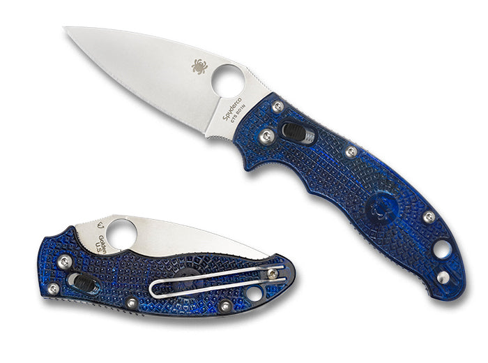 Spyderco Manix 2 Lightweight FRCP Blue 3.37" Plain Edge Folding Pocket Knife (C101PBL2)