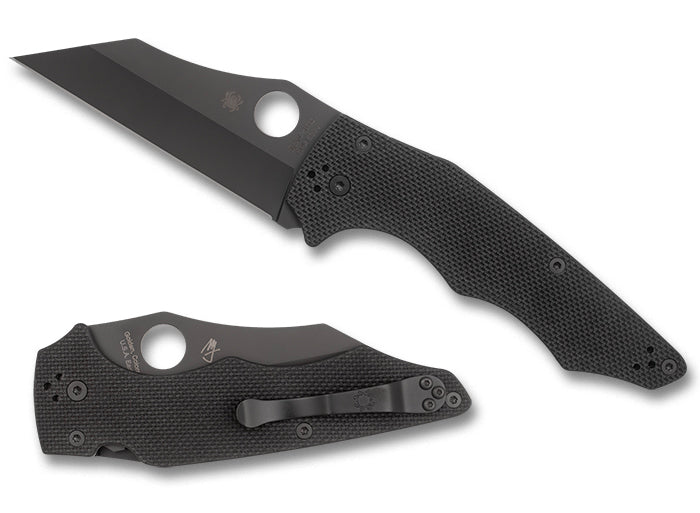 Spyderco Yojimbo Black Plain Edge 3.98" Folding Pocket Knife (C253GPBBK)