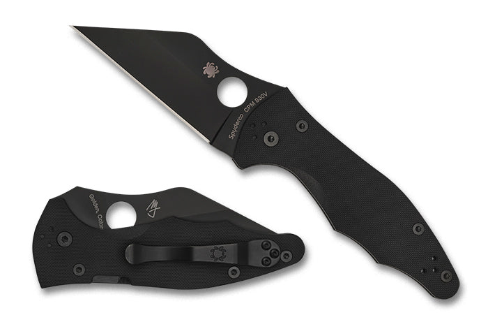 Spyderco Yojimbo 2 Black Blade 3.2" Plain Edge Folding Pocket Knife (C85GPBBK2)