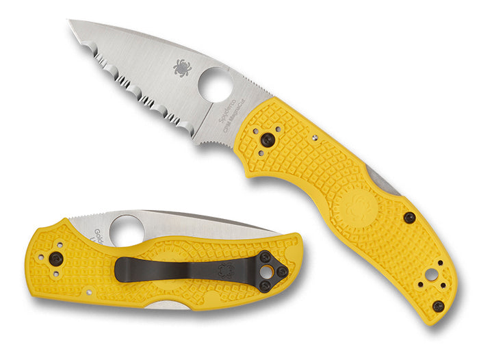 Spyderco Native 5 Salt Yellow FRN Handle 2.95" SpyderEdge Folding Pocket Knife (C41SYL5)