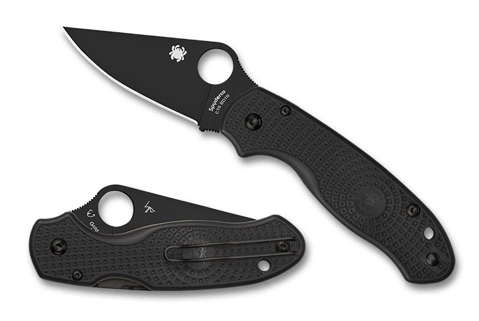 Spyderco Para 3 Lightweigh Black Blade 2.93" Plain Edge Folding Pocket Knife (C223PBBK)