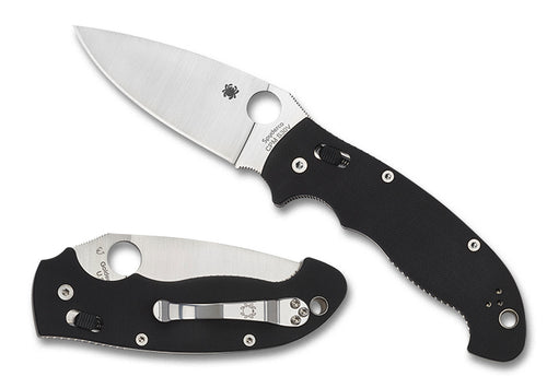 Spyderco Manix 2 XL Black G-10 3.85" Plain Edge Folding Pocket Knife (C95GP2)