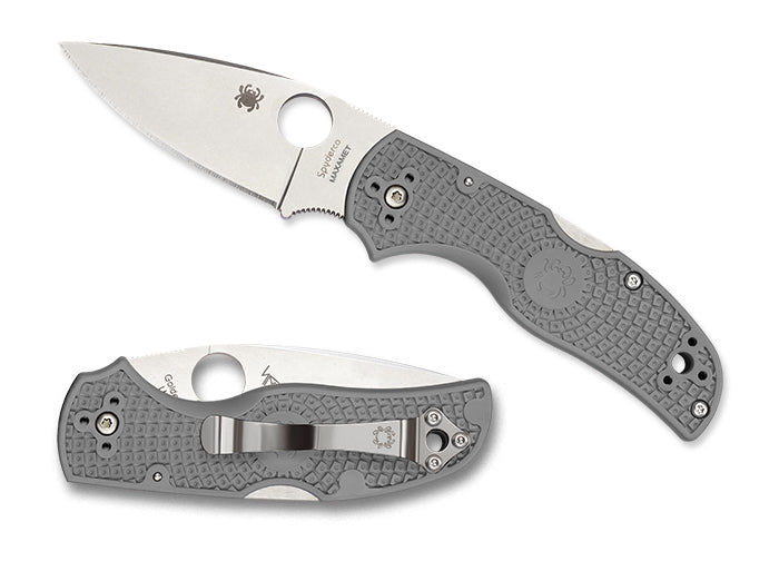 Spyderco Native 5 FRN Grey Maxamet Lightweight 2.95" Plain Edge Folding Pocket Knife (C41PGY5)