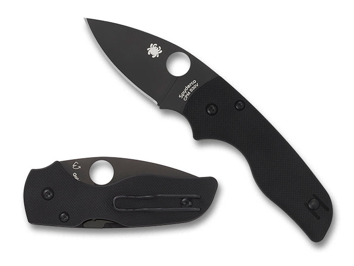 Spyderco Lil' Native G-10 Black 2.42" Plain Edge Folding Pocket Knife (C230GPBBK)