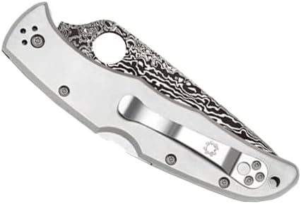 Spyderco Endura 4 Titanium Damascus 3.83" Plain Edge Folding Pocket Knife (C10TIPD)