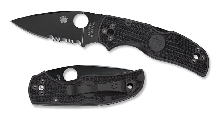 Spyderco Native 5 FRN Black 2.95" Combination Edge Folding Pocket Knife (C41PSBBK5)