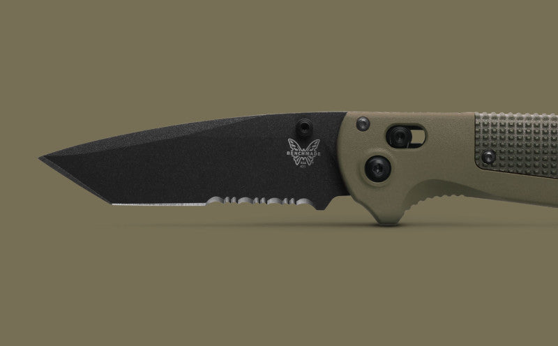 Benchmade Redoubt Ranger Green Forest Grivory 3.53" Serrated Edge Folding Pocket Knife (431SBK-1)