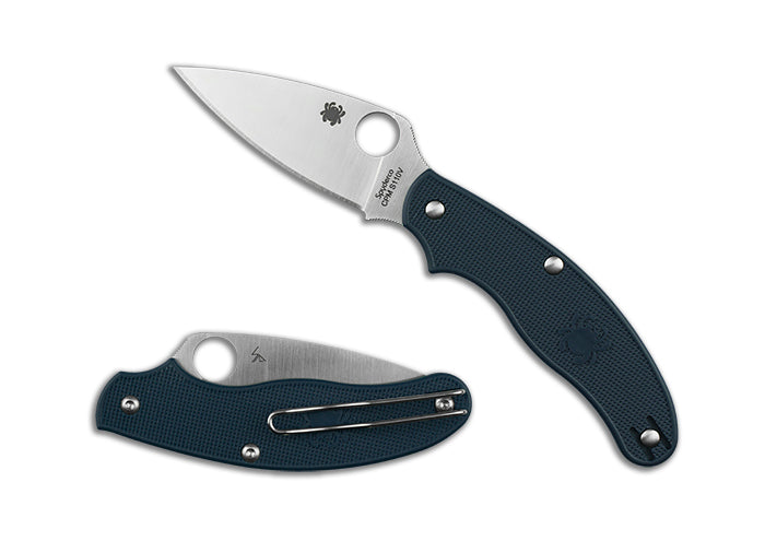 Spyderco UK Pen Knife DK Blue S110V Plain Edge 2.98" Folding Pocket Knife (C94PDBL)