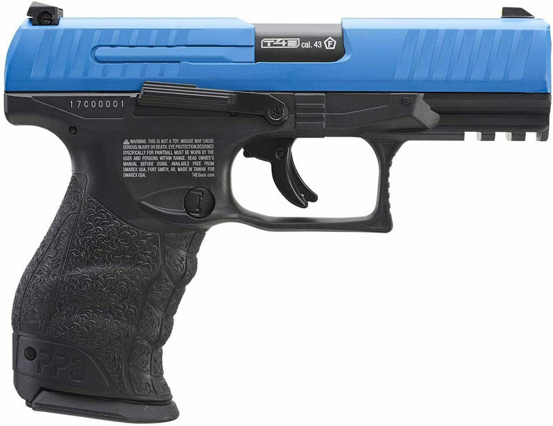 Umarex T4E .43 Cal Walther PPQ Paintball Pistol (2292104) with 5x12 g CO2 Tanks and Pack of 100 .43 cal Paintballs Bundle