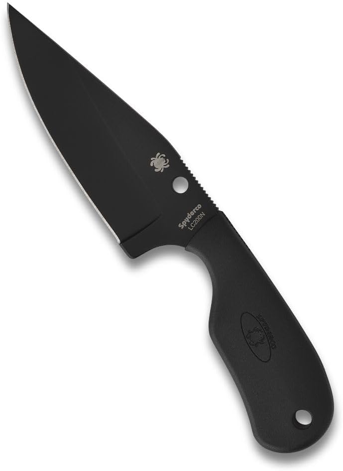 Spyderco Subway Bowie Plain Edge 2.8" Black Fixed Blade Pocket Knife (FB48PBBK)