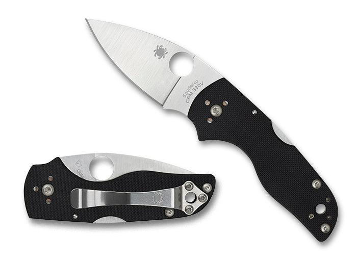 Spyderco Lil' Native G-10 Black Mid Back Lock 2.42" Plain Edge Folding Pocket Knife (C230MBGP)