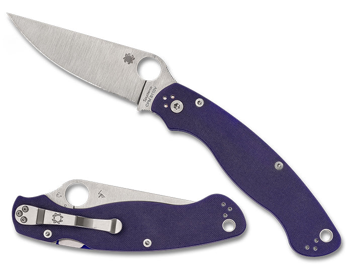 Spyderco Military2 CPM S110V Dark Blue 4" Plain Edge Folding Pocket Knife (C36GPDBL2)