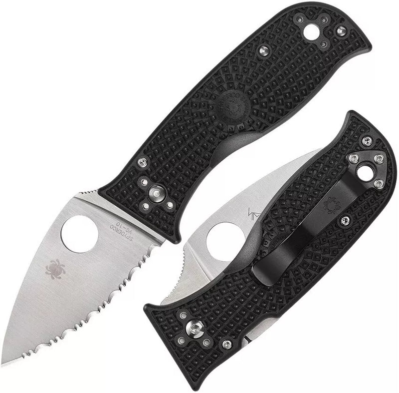 Spyderco Lil' Temperance 3 Lightweight 2.92" Serrated Edge Folding Pocket Knife (C69SBK3)