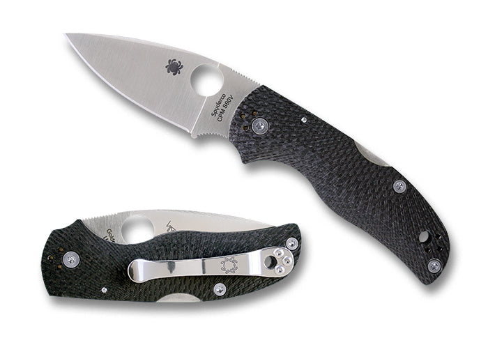 Spyderco Native 5 Fluted Carbon Fiber CPM S90V(420V) 2.95" Plain Edge Folding Pocket Knife (C41CFFP5)