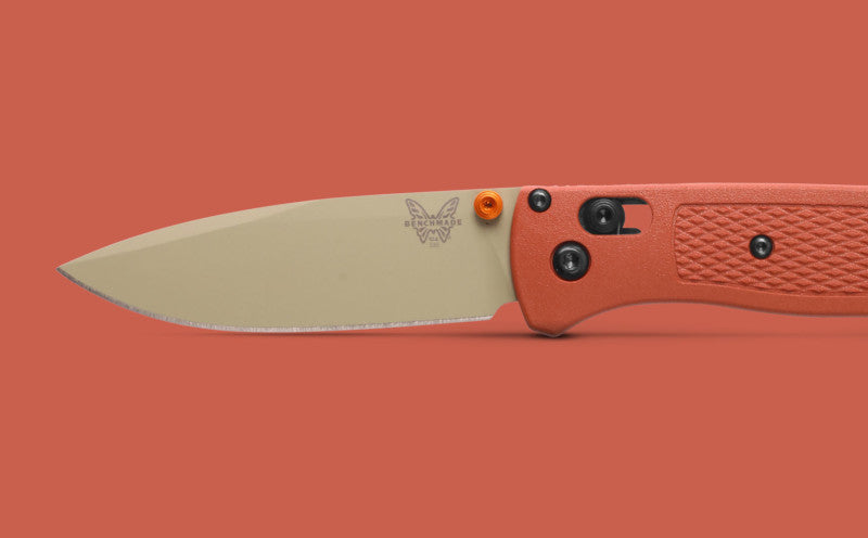 Benchmade Bugout Rust Orange Grivory 3.235" Plain Edge Folding Pocket Knife (535TN-10)