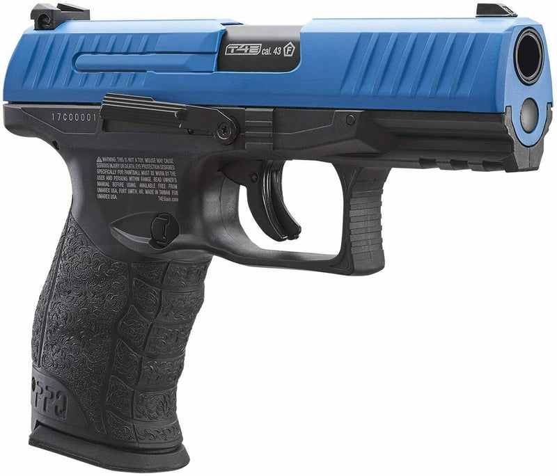 Umarex T4E .43 Cal Walther PPQ Paintball Pistol (2292104) with 5x12 g CO2 Tanks and Pack of 100 .43 cal Paintballs Bundle