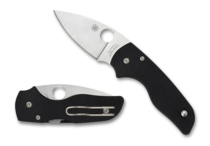 Spyderco Lil' Native G-10 Black 2.42" Plain Edge Folding Pocket Knife (C230GP)