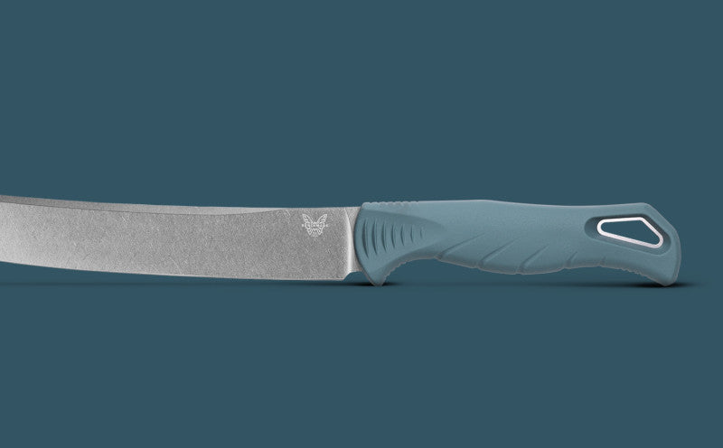 Benchmade Fishcrafter Depth Blue Santoprene 9.05" Trailing point Fixed Blade Knife (18020)