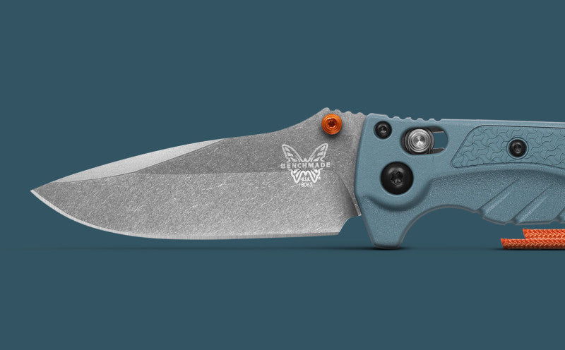 Benchmade Mini Adira Depth Blue Grivory Drop-Point 3.21'' CPM-MagnaCut Folding Knife (18065)