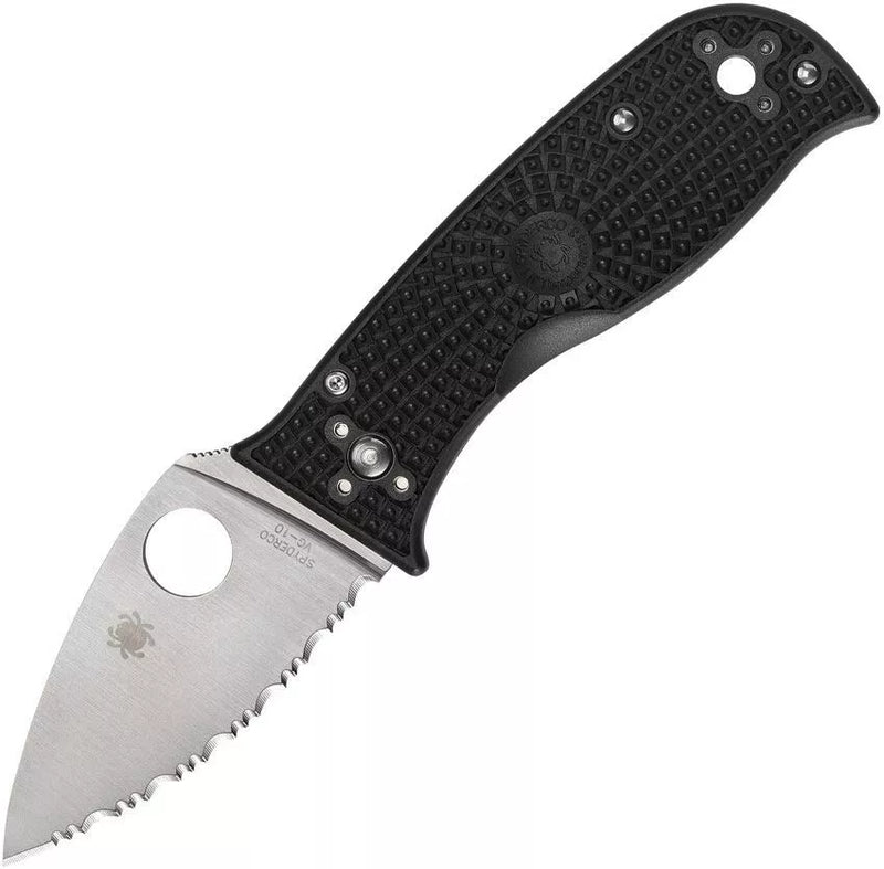 Spyderco Lil' Temperance 3 Lightweight 2.92" Serrated Edge Folding Pocket Knife (C69SBK3)