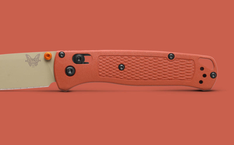 Benchmade Bugout Rust Orange Grivory 3.235" Plain Edge Folding Pocket Knife (535TN-10)