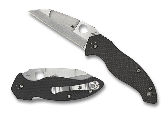 Spyderco Canis 3.43" Plain Edge Wharncliffe Folding Pocket Knife (C248CFP)