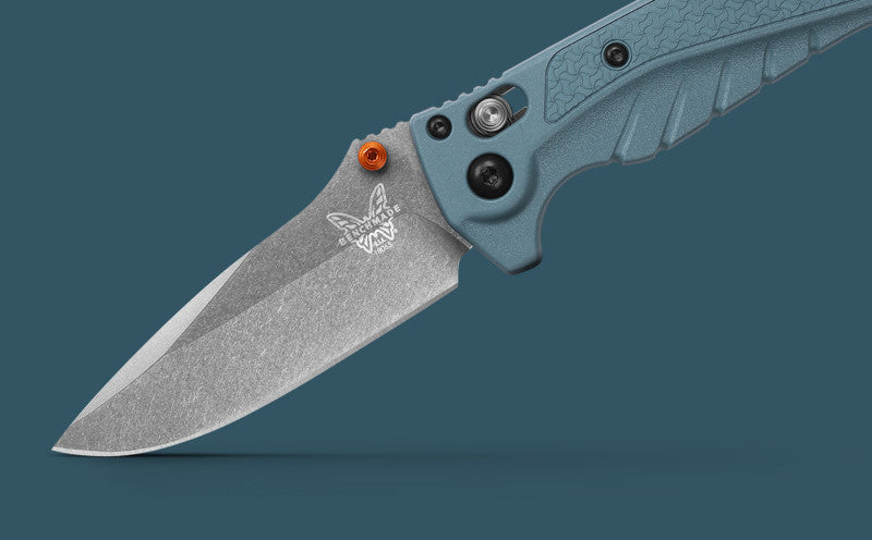 Benchmade Mini Adira Depth Blue Grivory Drop-Point 3.21'' CPM-MagnaCut Folding Knife (18065)