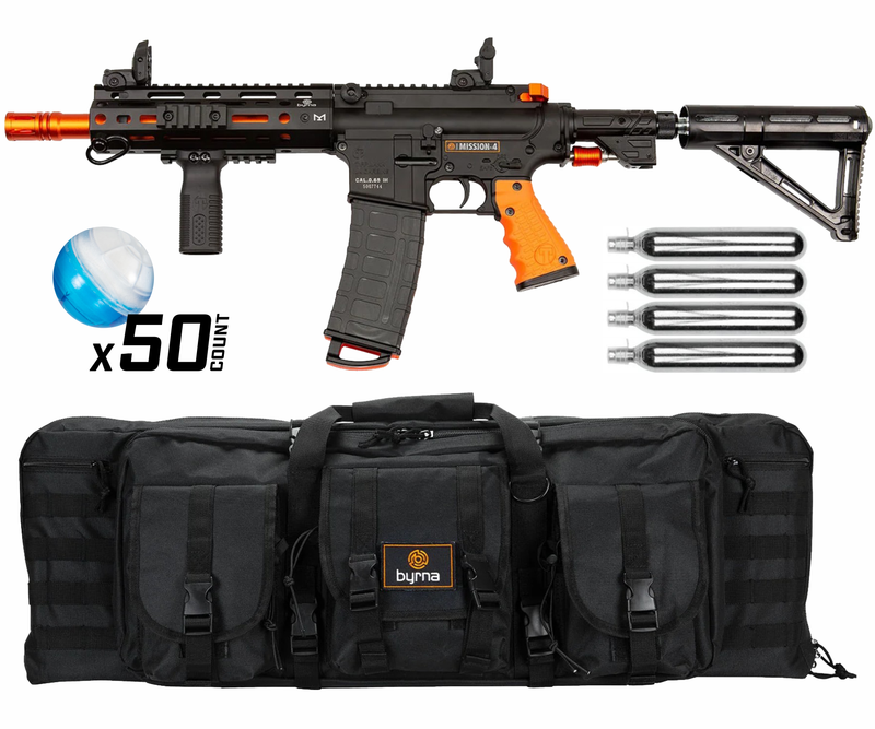 Byrna Mission-4 Launcher Kit, Less-Lethal, .68 Caliber, CO2 88g, Paintball AirRifle with Soft Bag (Self-Defense | Home-Defense))