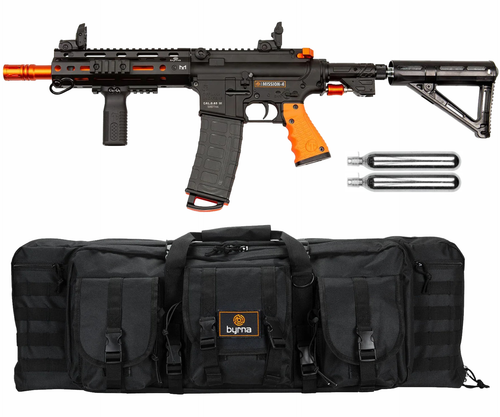 Byrna Mission-4 Launcher Kit, Less-Lethal, .68 Caliber, CO2 88g, Paintball AirRifle with Soft Bag (Self-Defense | Home-Defense))