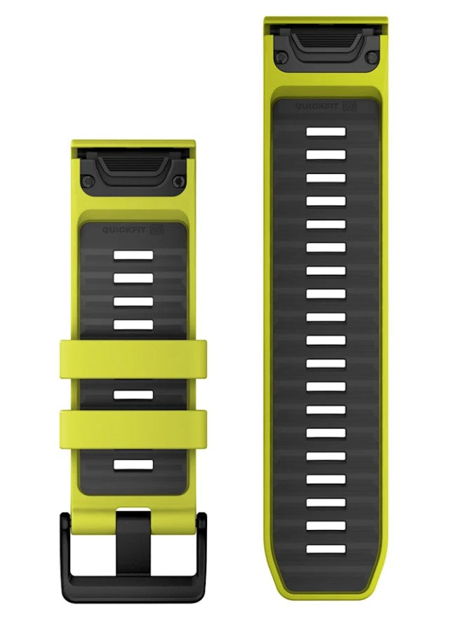 Garmin QuickFit 26 Watch Bands Yellow/Graphite Silicone Wristband (010-13393-08)