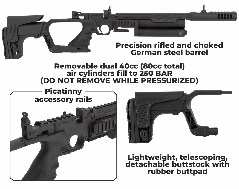 Hatsan Jet II Regulated QE .22 Cal PCP Side-Lever Air Rifle JET2-QER